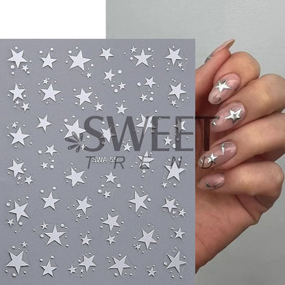 Star Metallic Nail Art Stickers SpreePicky