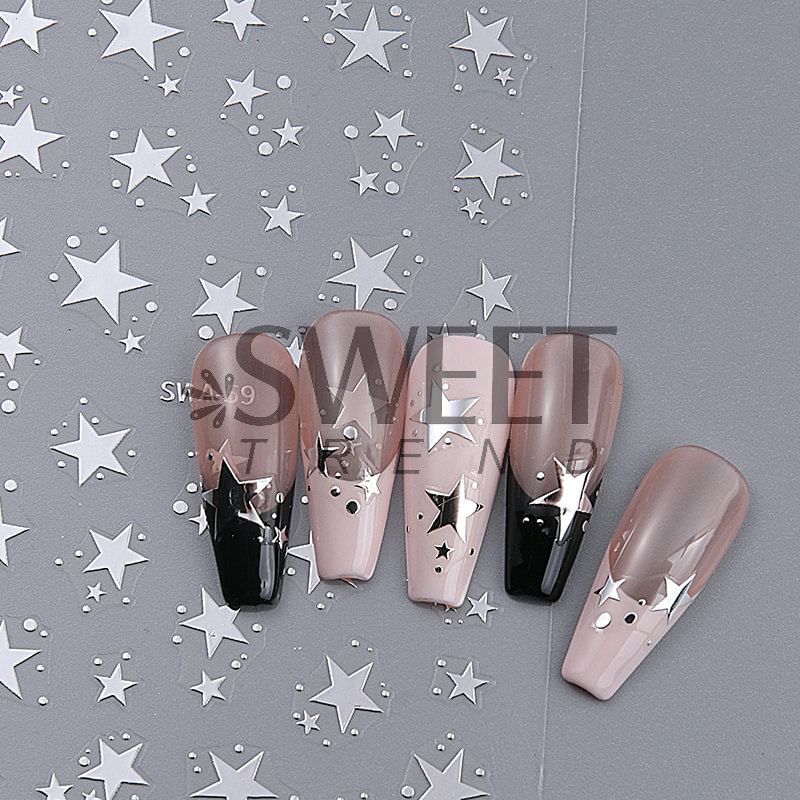 Star Metallic Nail Art Stickers SpreePicky