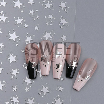 Star Metallic Nail Art Stickers SpreePicky