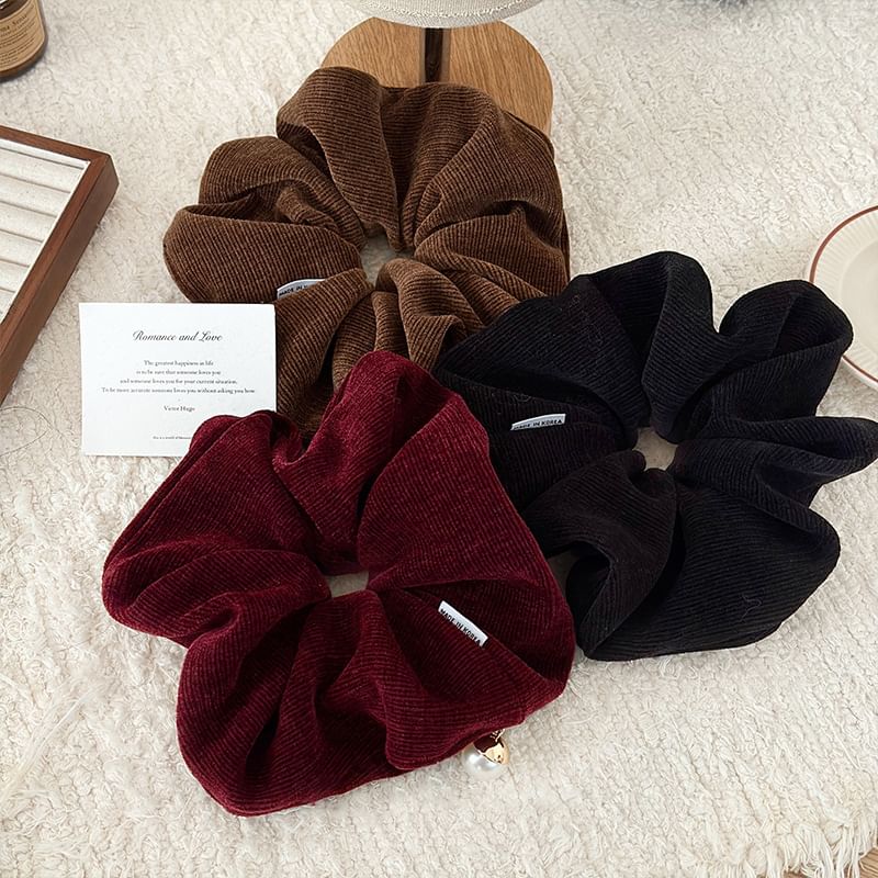 Plain Corduroy Scrunchie SpreePicky