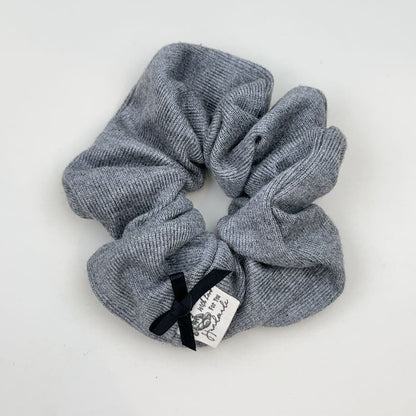 Bow Accent Plain Corduroy Scrunchie SpreePicky