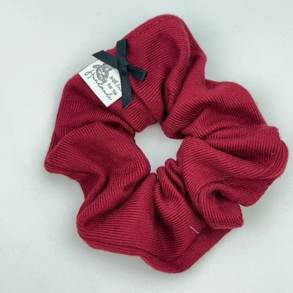 Bow Accent Plain Corduroy Scrunchie SpreePicky