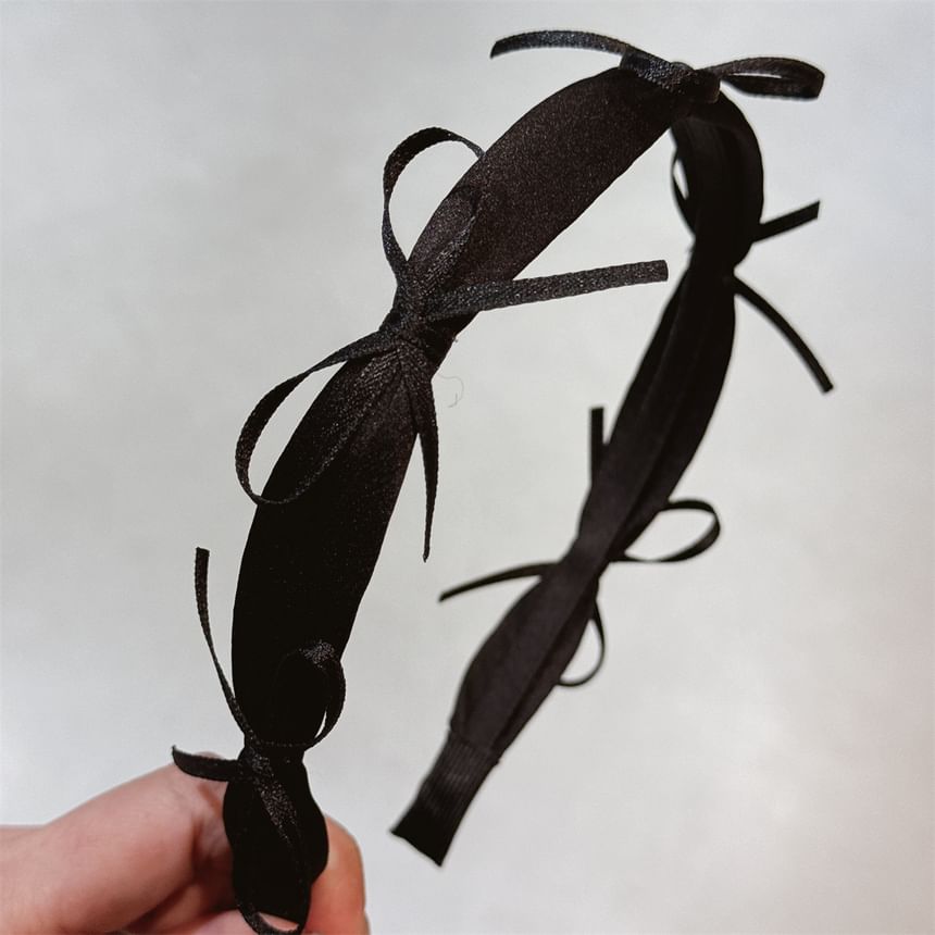 Bow Accent Satin Headband SpreePicky