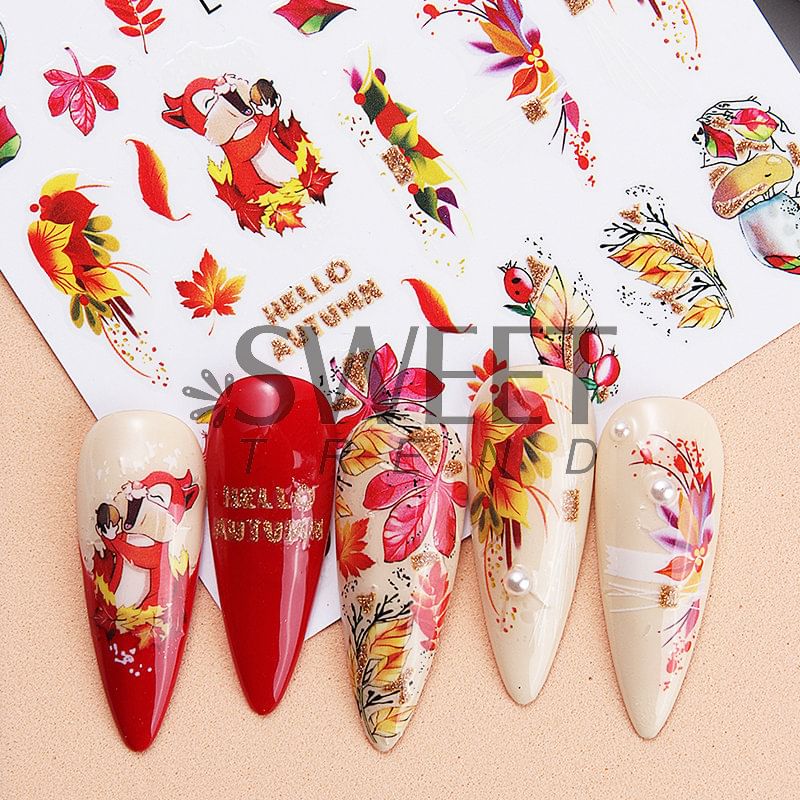 Autumn Nail Art Stickers (Various Designs) SpreePicky