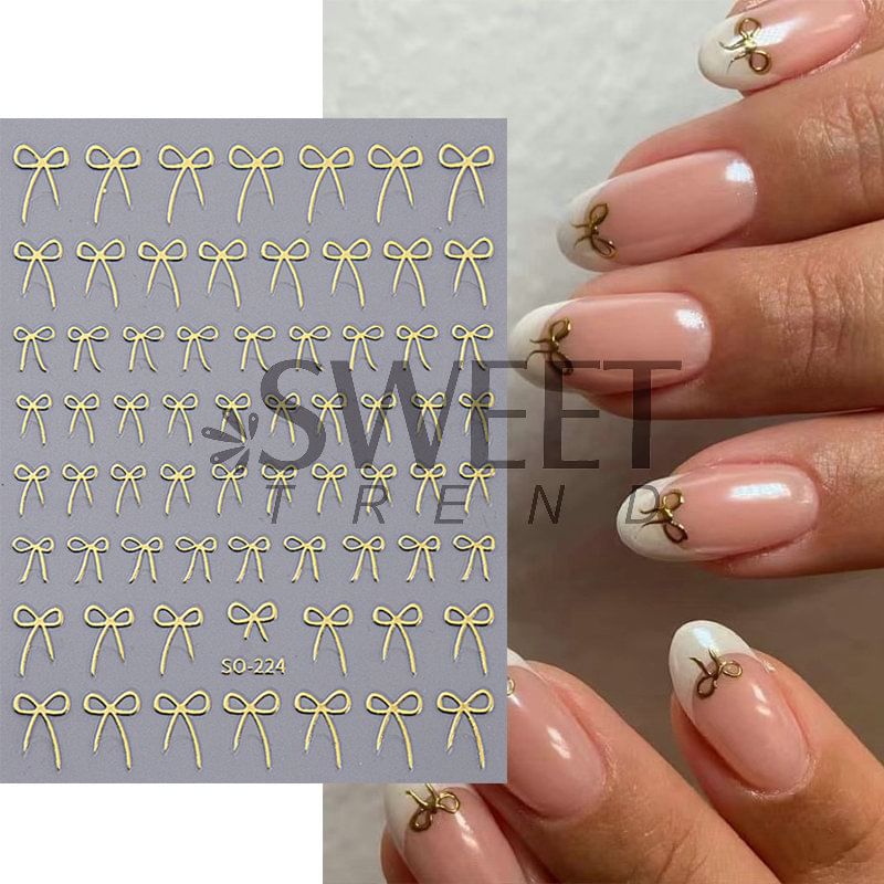 Bow Metallic Nail Art Stickers (Various Designs) SpreePicky