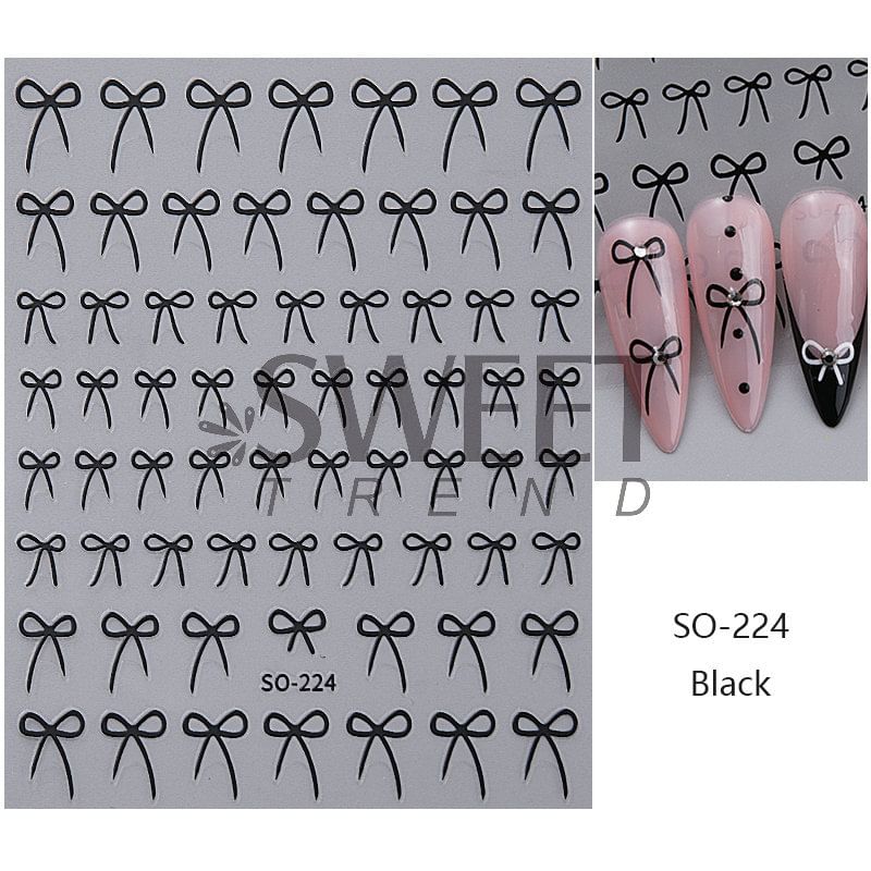 Bow Metallic Nail Art Stickers (Various Designs) SpreePicky