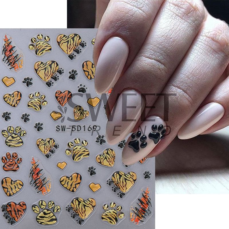 Tiger Paw Nail Art Stickers (Various Designs) SpreePicky