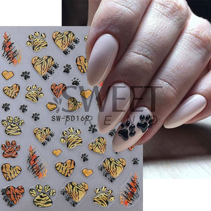 Tiger Paw Nail Art Stickers (Various Designs) SpreePicky