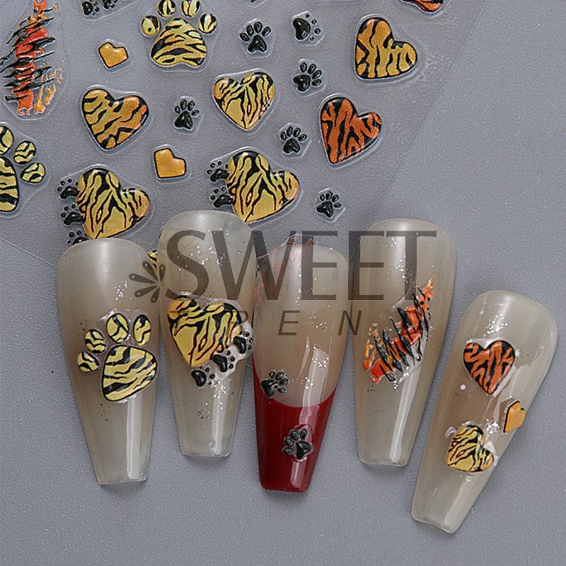 Tiger Paw Nail Art Stickers (Various Designs) SpreePicky