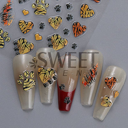 Tiger Paw Nail Art Stickers (Various Designs) SpreePicky