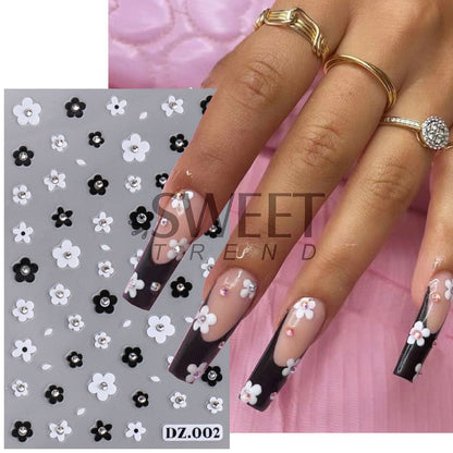 Floral Rhinestone Nail Art Stickers SpreePicky