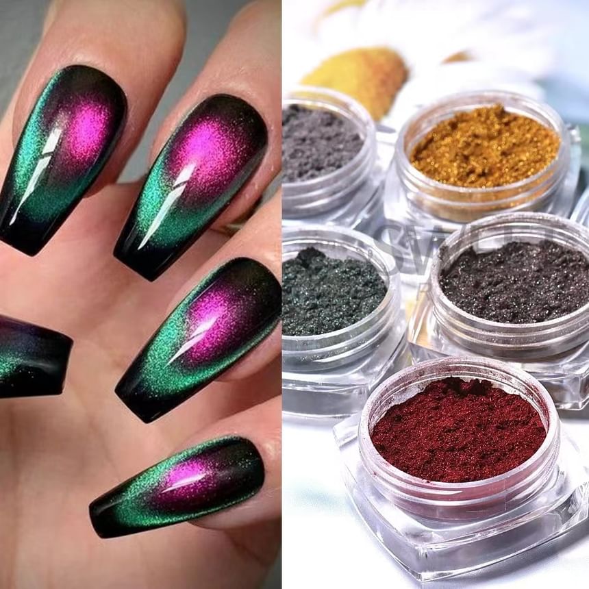 Cat Eye Powder Nail Art Decoration SpreePicky