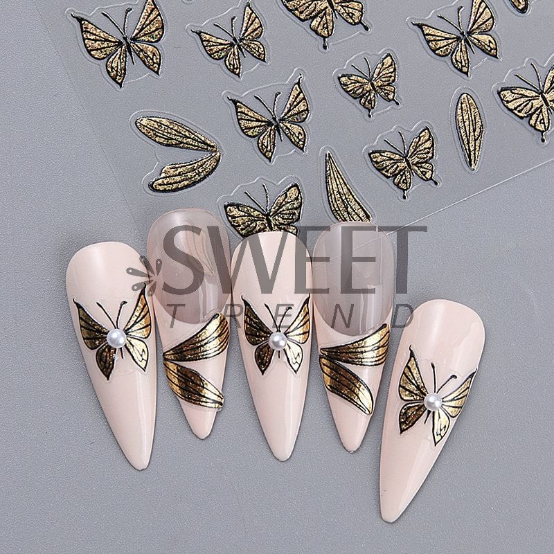 Butterfly Cat Eye Nail Art Stickers SpreePicky