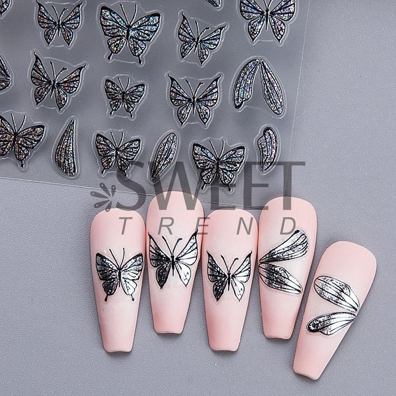 Butterfly Cat Eye Nail Art Stickers SpreePicky