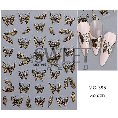 Butterfly Cat Eye Nail Art Stickers SpreePicky