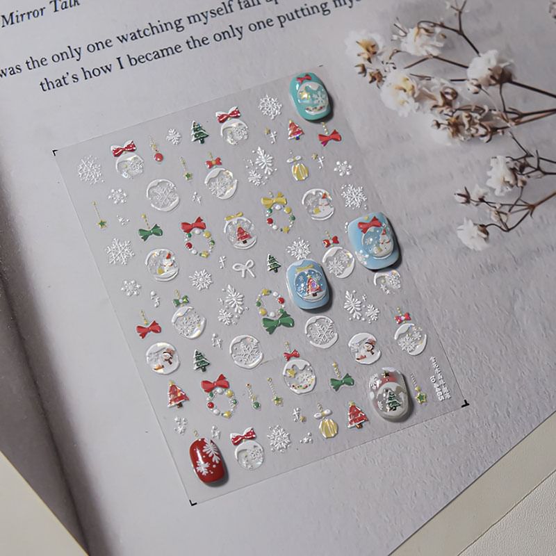 Christmas Crystal-Ball Nail Art Stickers SpreePicky