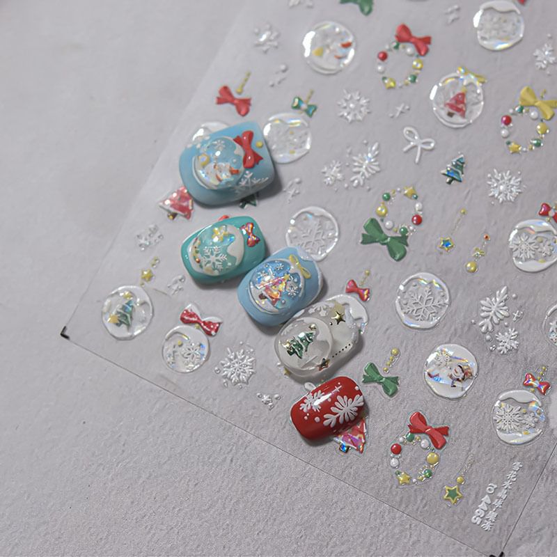 Christmas Crystal-Ball Nail Art Stickers SpreePicky