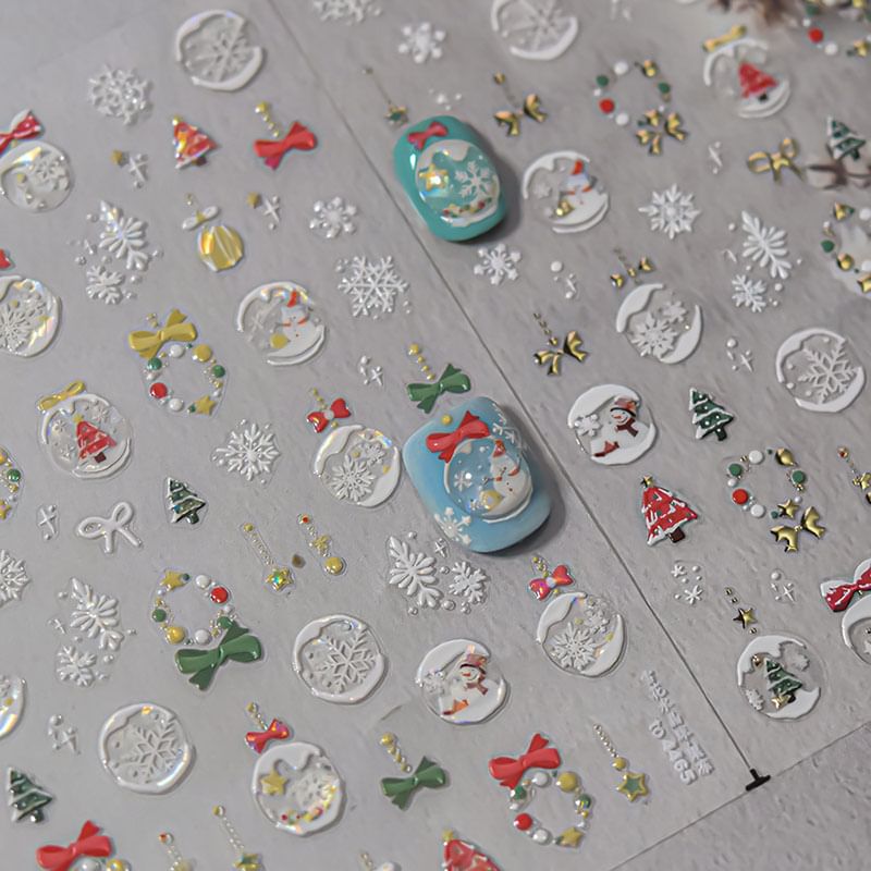 Christmas Crystal-Ball Nail Art Stickers SpreePicky