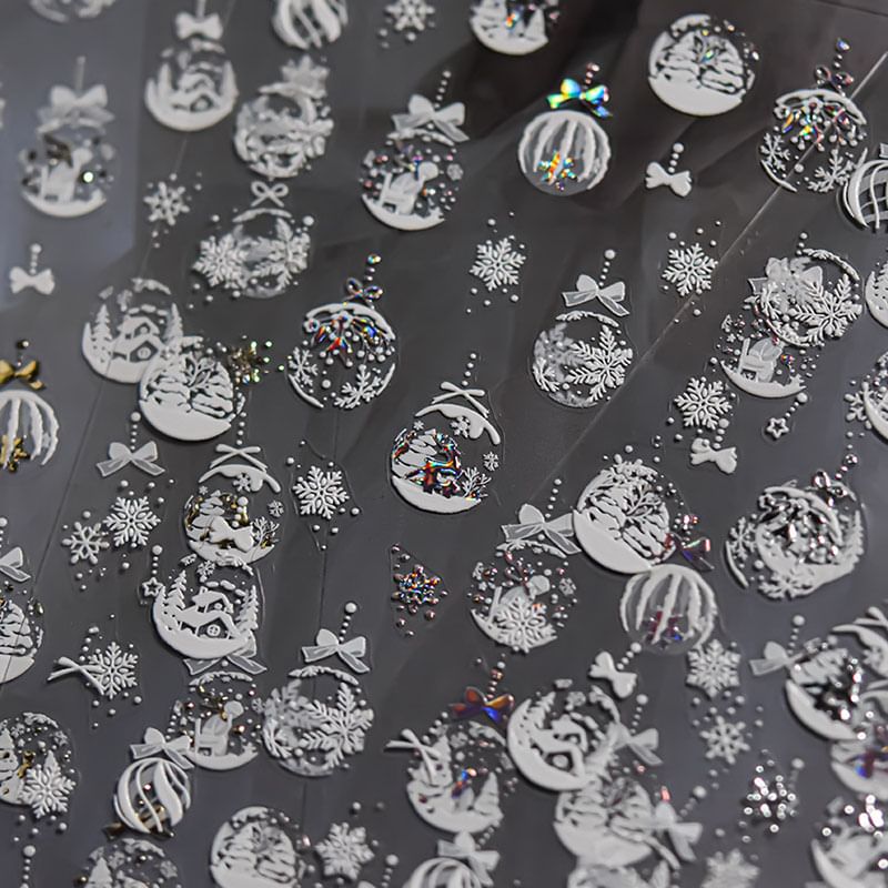 Christmas Snow-Ball Nail Art Stickers SpreePicky