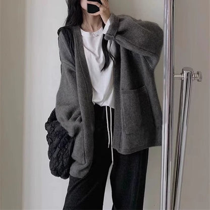 Oversized Open-Front Cardigan SpreePicky