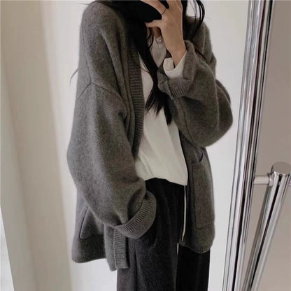 Oversized Open-Front Cardigan SpreePicky