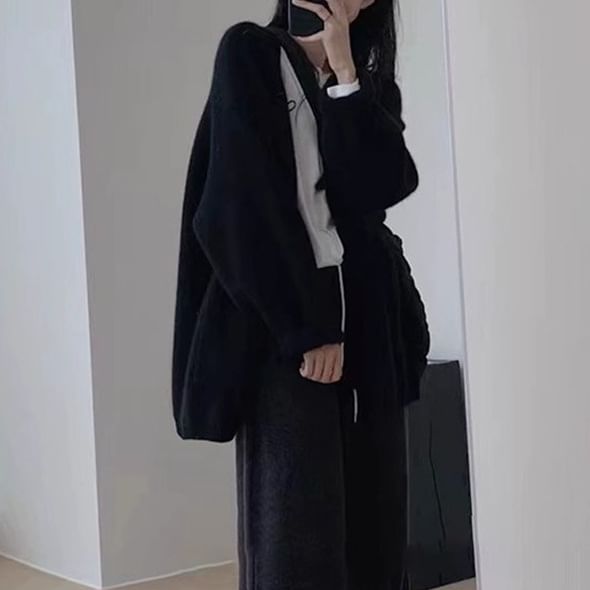 Oversized Open-Front Cardigan SpreePicky