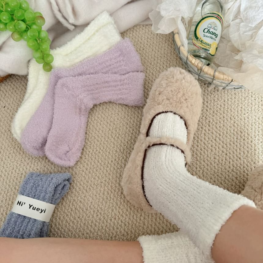 Plain Fleece Short Socks SpreePicky