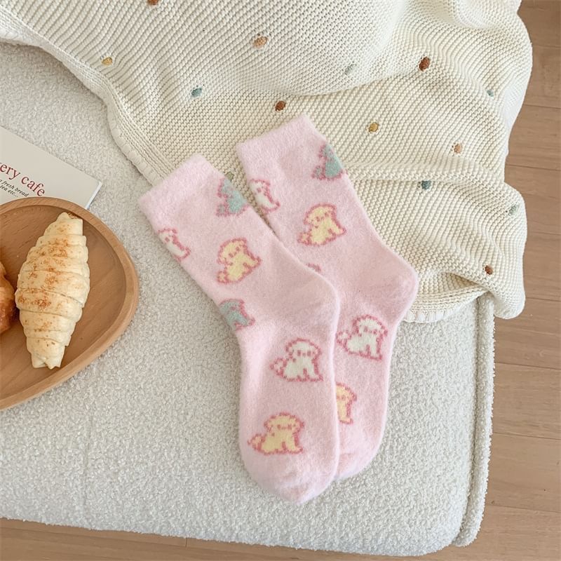 Patterned Fleece Short Socks SpreePicky