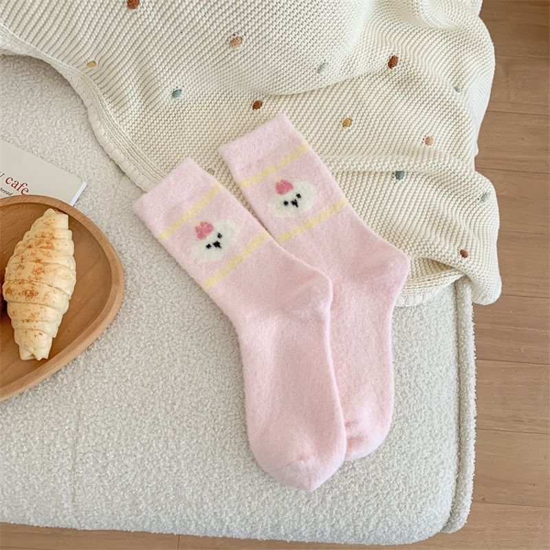 Patterned Fleece Short Socks SpreePicky