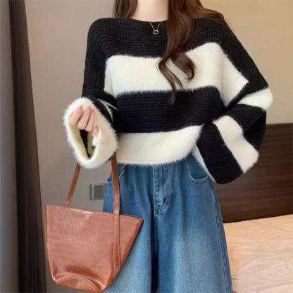 Boatneck Two Tone Sweater SpreePicky