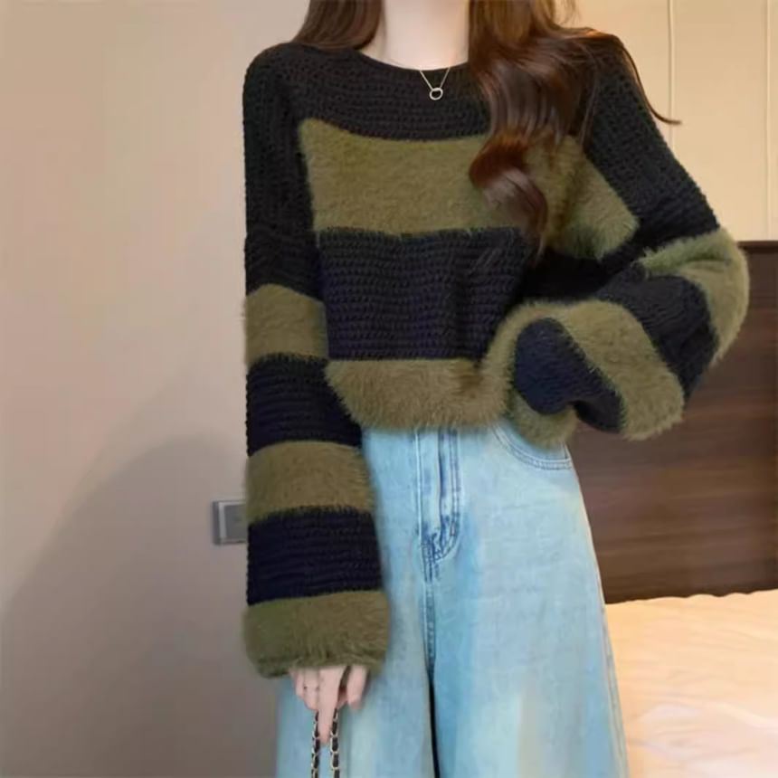 Boatneck Two Tone Sweater SpreePicky