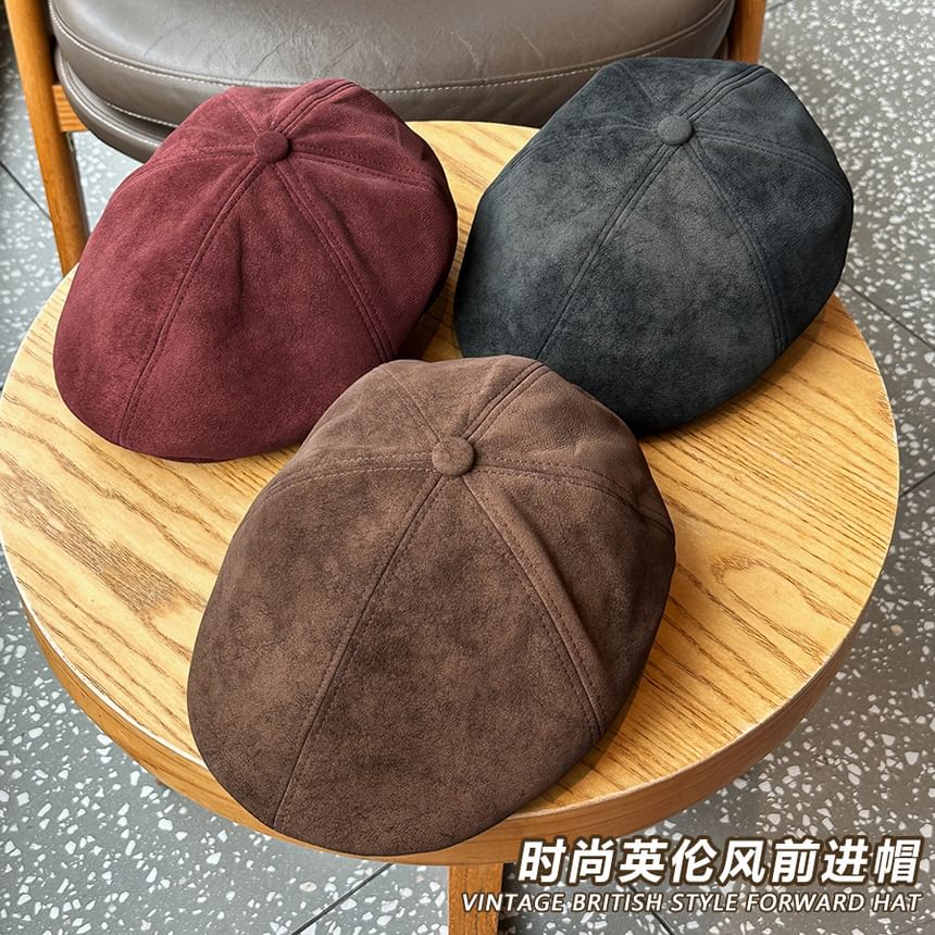 Suede Newsboy Cap SpreePicky