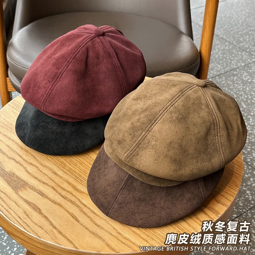 Suede Newsboy Cap SpreePicky