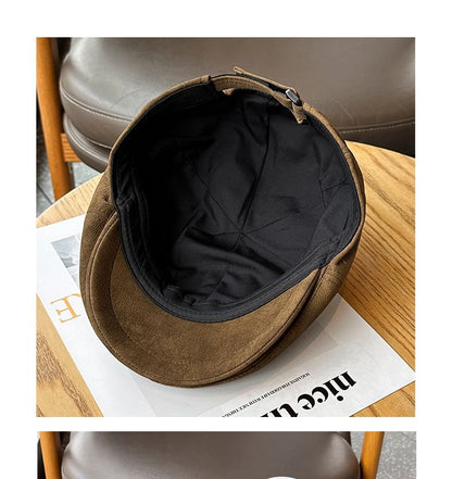 Suede Newsboy Cap SpreePicky