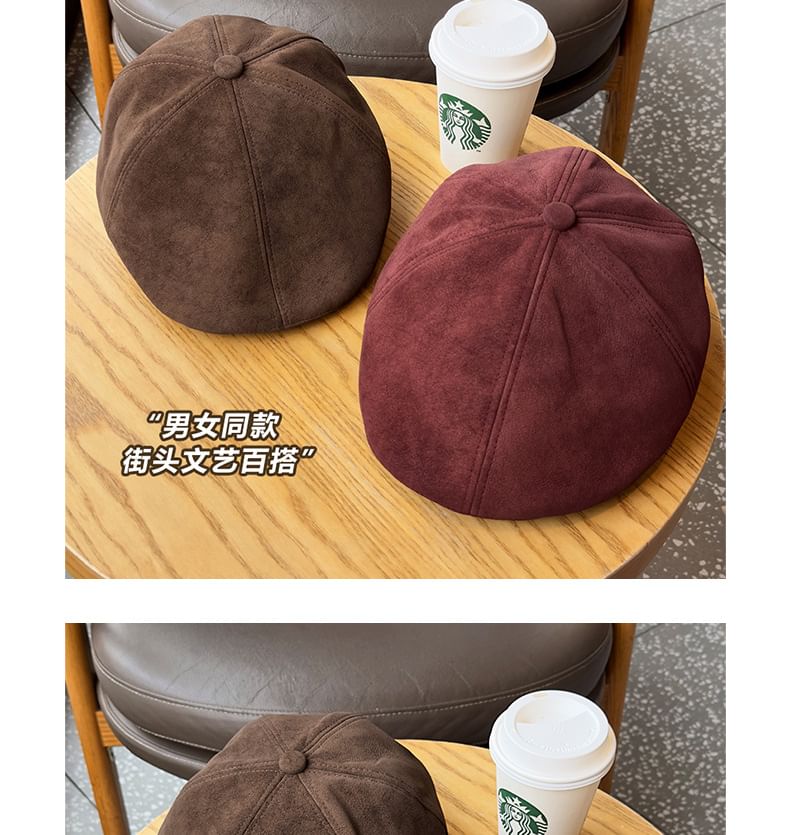 Suede Newsboy Cap SpreePicky