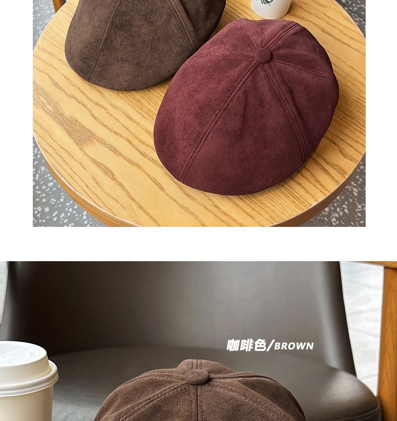 Suede Newsboy Cap SpreePicky