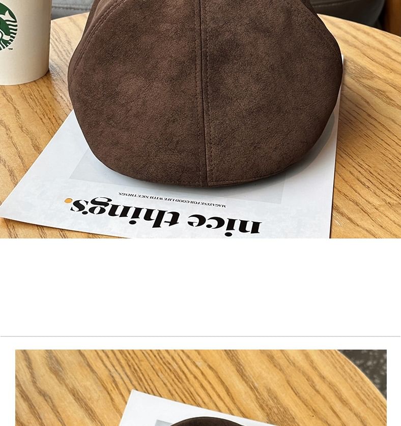 Suede Newsboy Cap SpreePicky