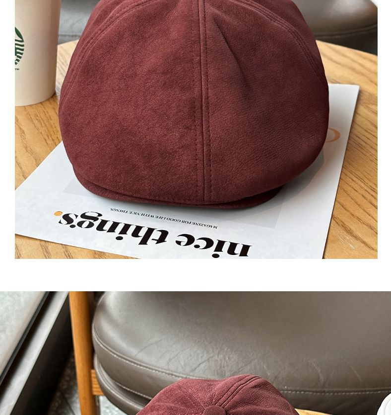 Suede Newsboy Cap SpreePicky