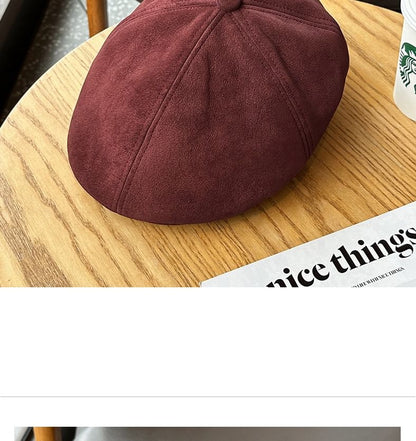 Suede Newsboy Cap SpreePicky