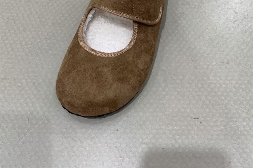 Hidden Wedge Plain Fleece-Lined Mary Jane Mules SpreePicky