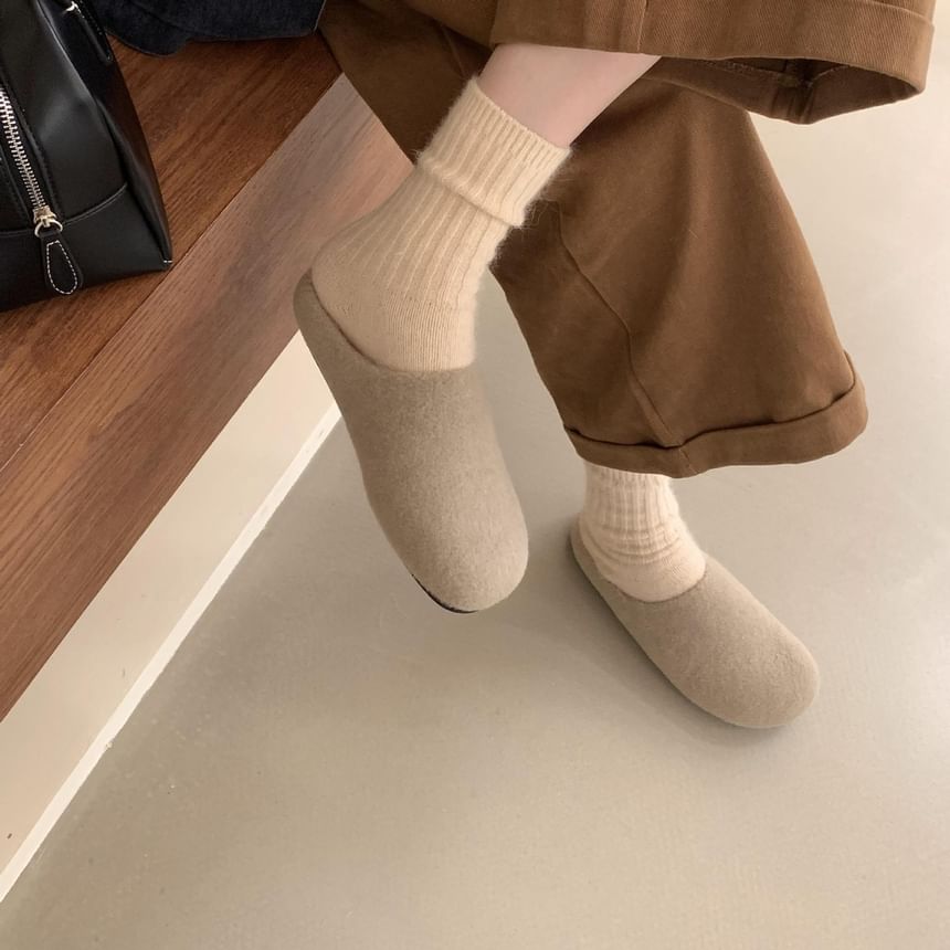 Plain Fleece-Lined Mules SpreePicky