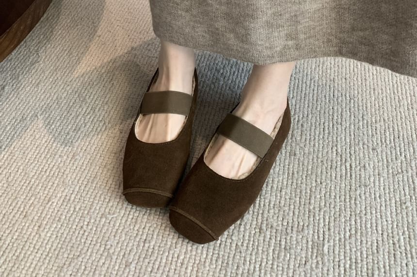 Plain Fleece-Lined Mary Jane Flats SpreePicky