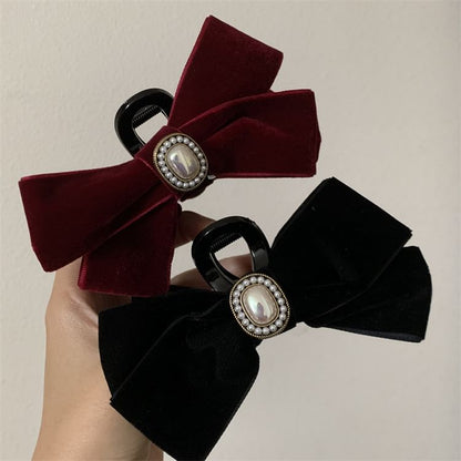 Velvet Bow Hair Claw SpreePicky