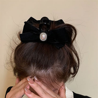 Velvet Bow Hair Claw SpreePicky