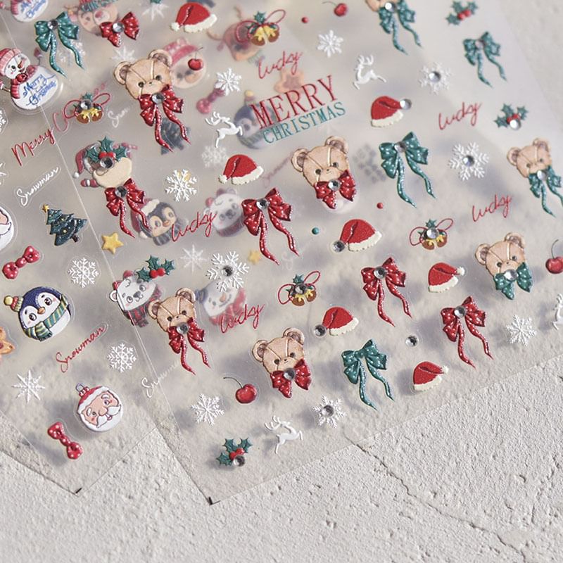 Christmas Cartoon Nail Art Stickers SpreePicky