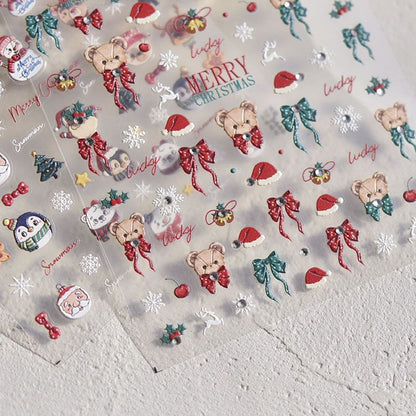 Christmas Cartoon Nail Art Stickers SpreePicky