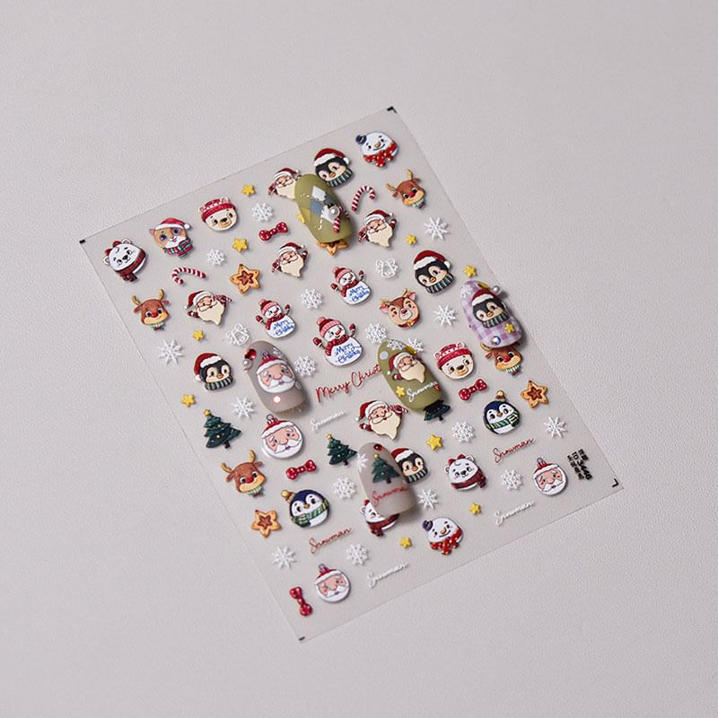 Christmas Cartoon Nail Art Stickers SpreePicky