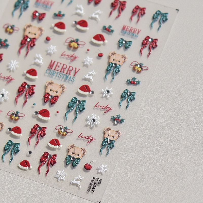 Christmas Cartoon Nail Art Stickers SpreePicky