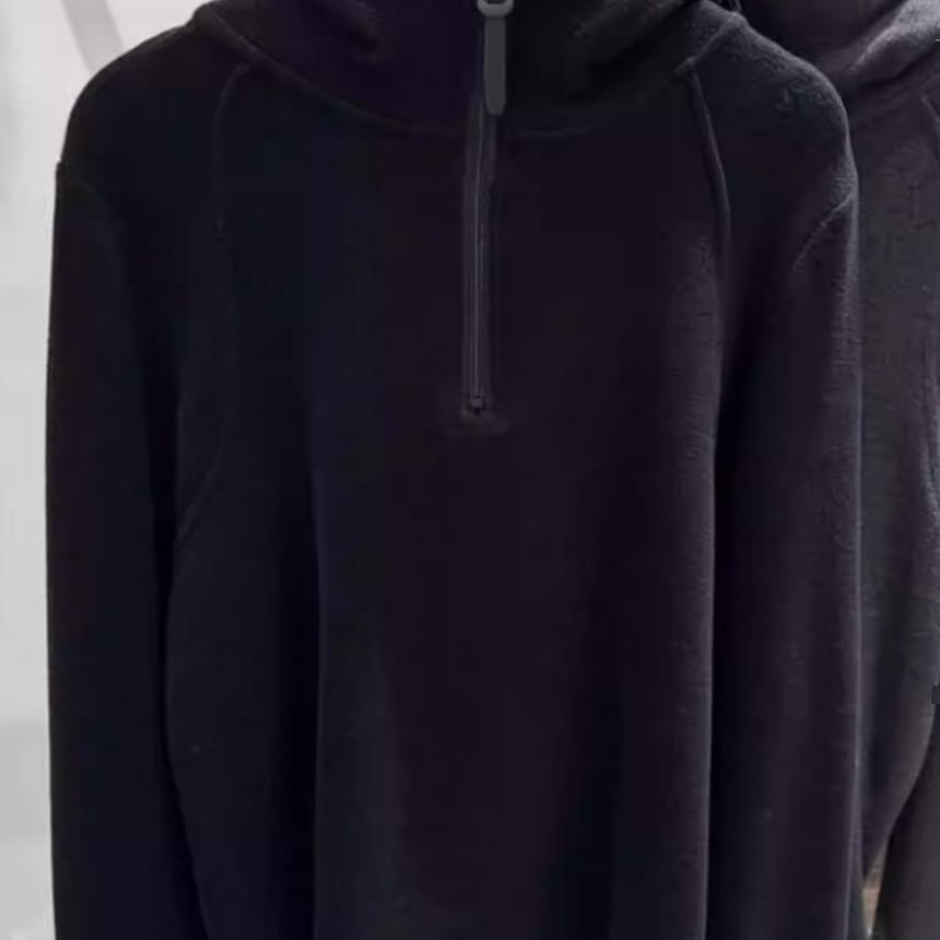 Half Zip Plain Hoodie SpreePicky