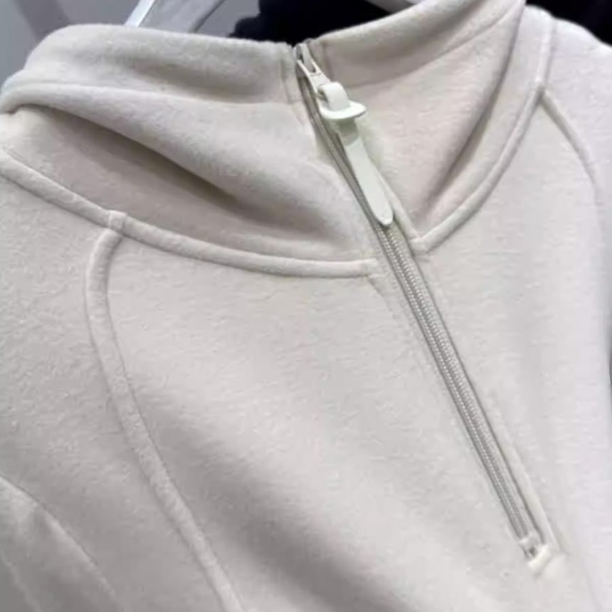 Half Zip Plain Hoodie SpreePicky